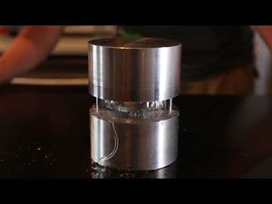 Video of the OnTheRocks Ice Press turning a large perfectly clear ice cube from the OnTheRocks IceBox into a large clear ice sphere